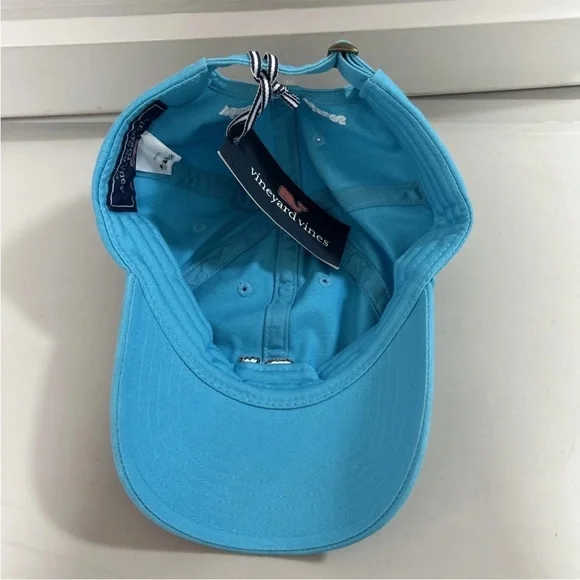 NWT Vineyard Vines Light Blue Adjustable Cotton Hat Embroidered Whale Logo OS - Picture 6 of 7